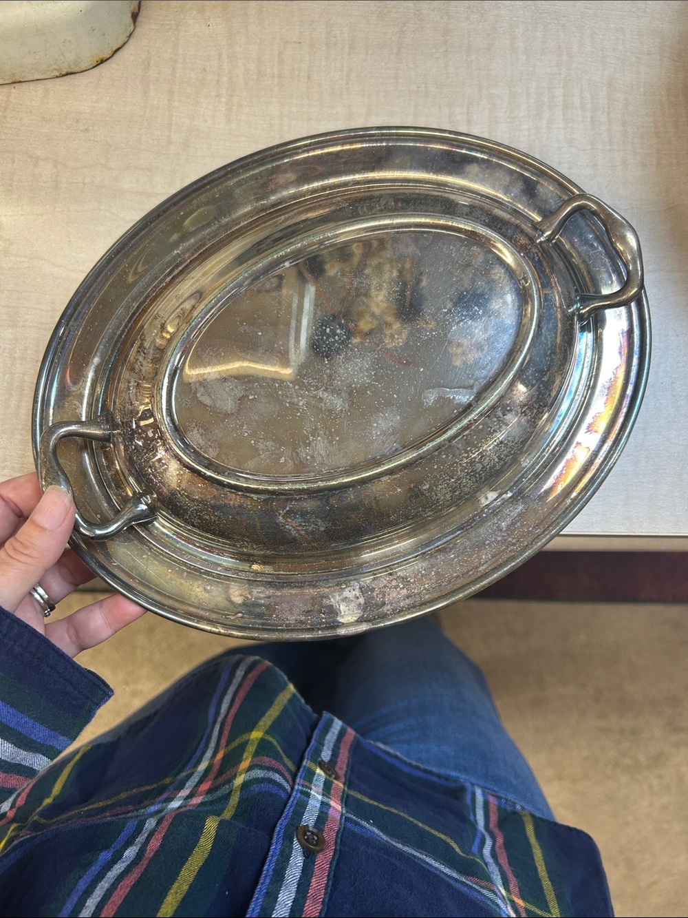 Vintage Silver Plate Oval Serving Platter & Lid with Handles